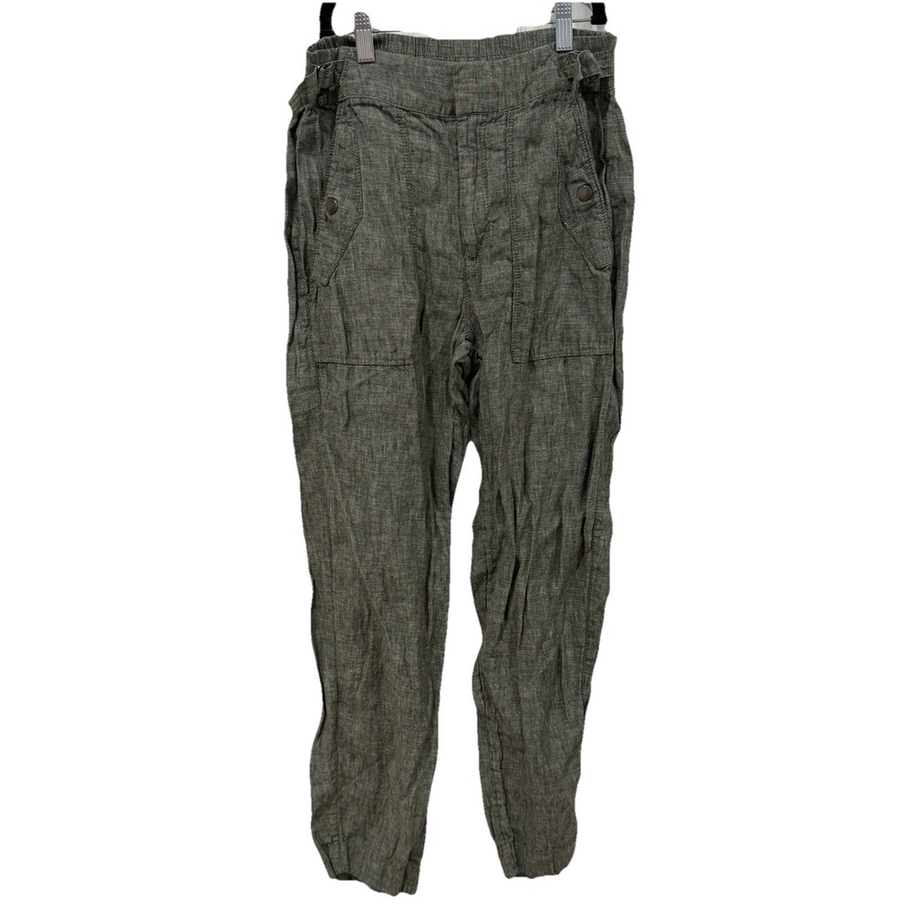 Athleta Voyager Linen Pant Size 0 Aspen Olive Green Minimal‎ Beach Coastal